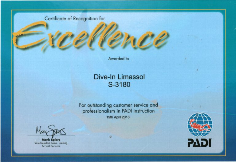 Dive In Limassol Wins Awards For Best Dive Centre In Cyprus 2019